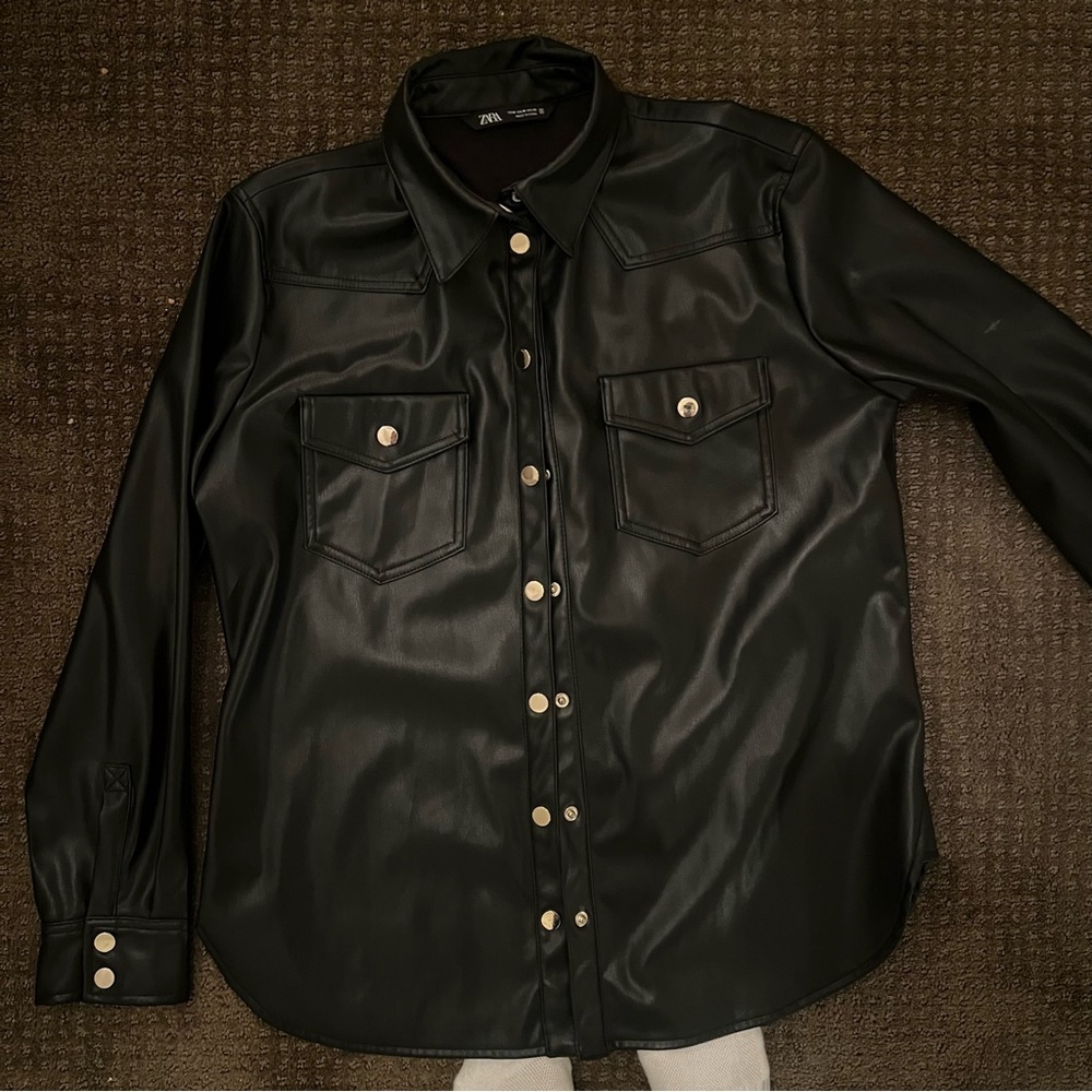 Zara Faux Leather Shacket